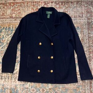 Women’s Lauren Ralph Lauren merino wool double breasted cardigan size medium